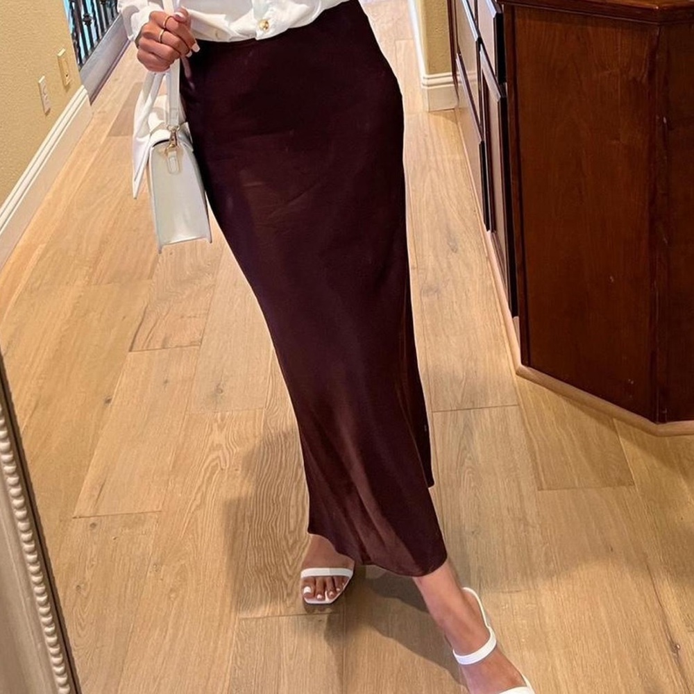 River island brown maxi skirt